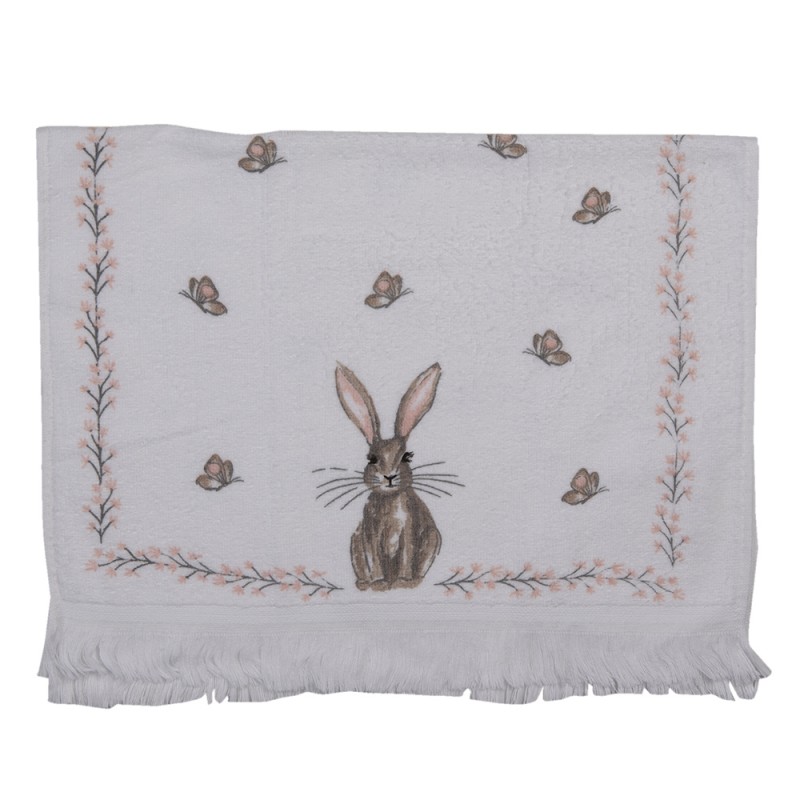 Clayre & Eef Gästehandtuch aus Baumwolle 40 x 60 cm "Lavendel"