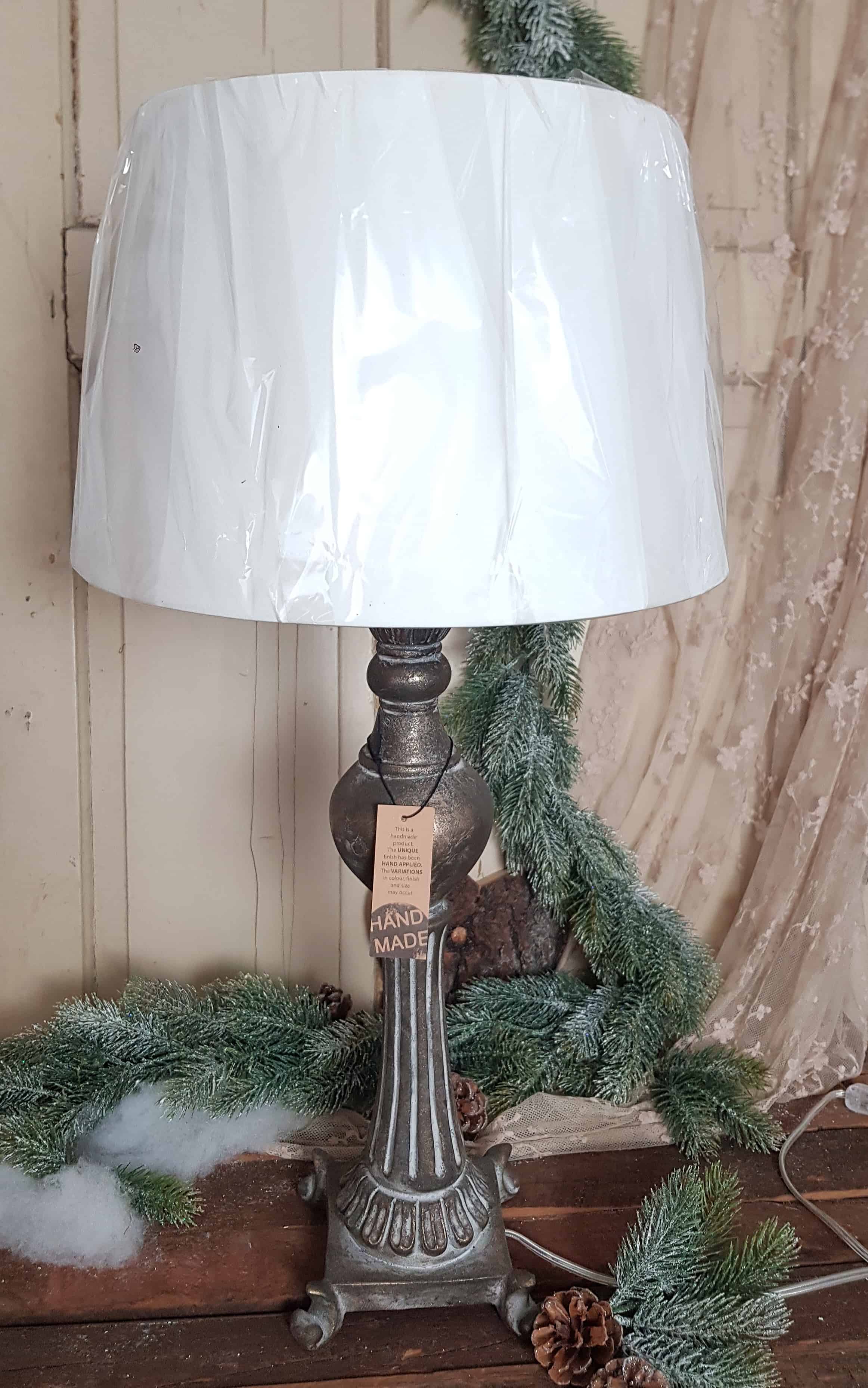 SHABBY LANDHAUS LAMPE TISCHLAMPE LANDHAUSSTIL METALL TISCHLEUCHTE 46cm HOCH NEU 