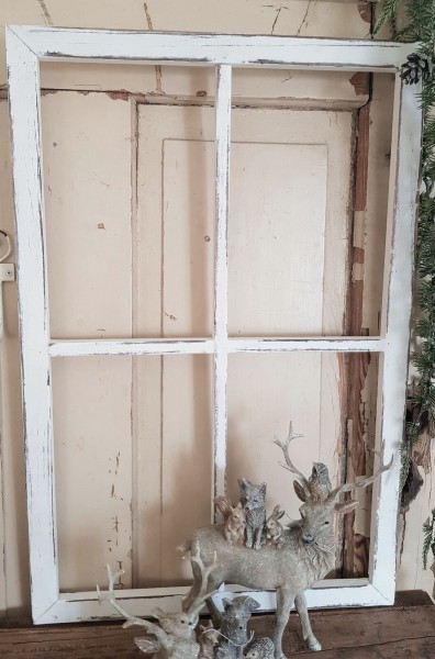 Bilderrahmen Fenster Holz Weiß Shabby Vintage Landhaus Deko