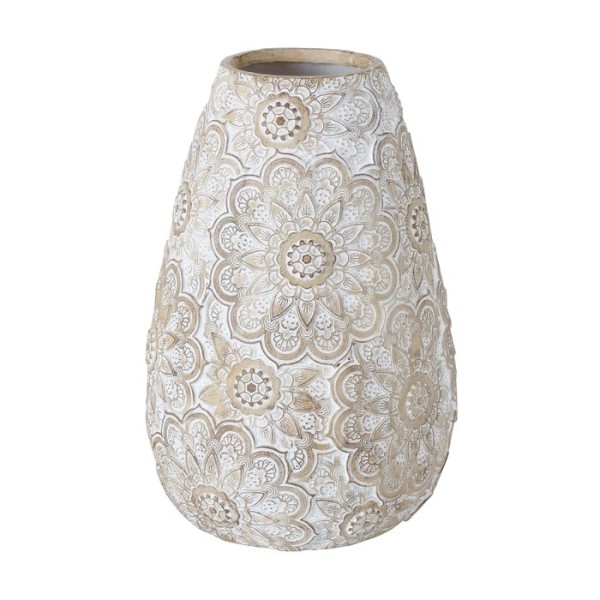 Vase Blumenvase Keramik Boho Creme Landhaus Mandala