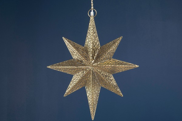 Lampe Stern Metall Antik Gold Weihnachten Shabby Vintage Landhaus Deko