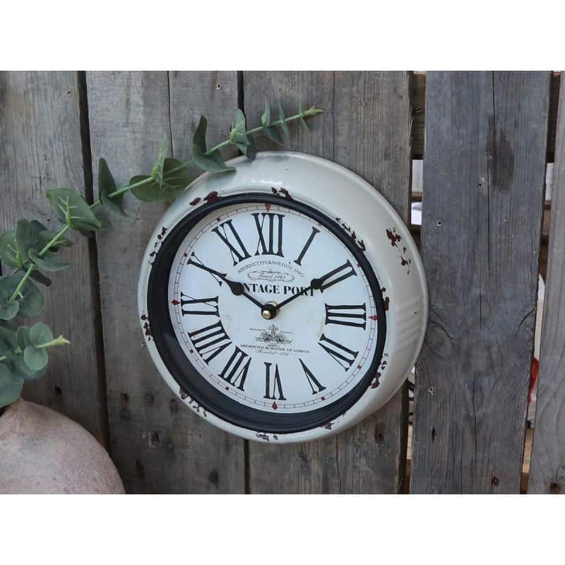 Chic Antique Uhr Tischuhr antik Nostalgie mocca  shabby Metall 64439-20 